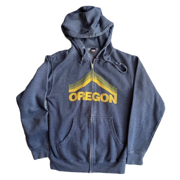 Oregon Navy Blue Zip Up Sweatshirt Estimated Size Small Unisex - Picture 1 of 5